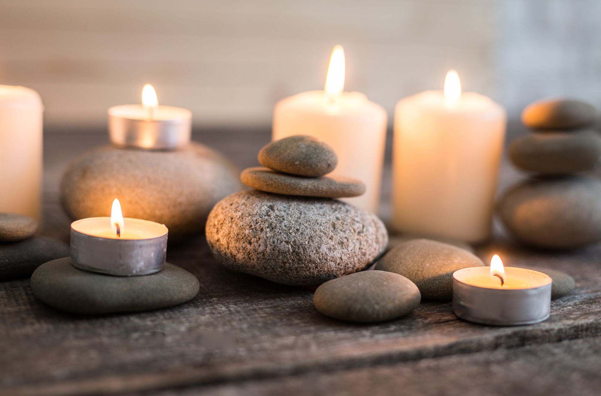 Holistic Divinity - header - Candles and stones