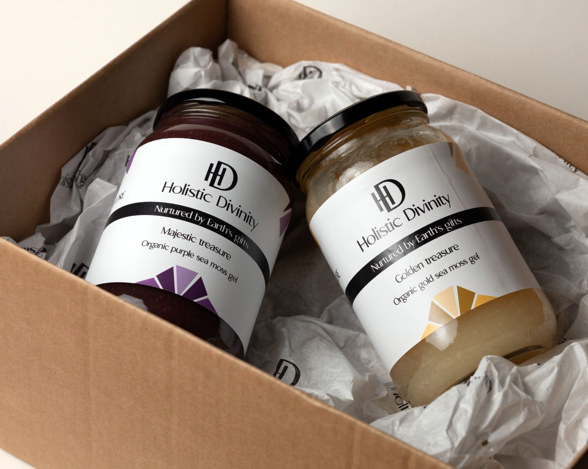 Holistic Divinity - Golden treasure and Majestic treasure in box with branded tissue paper